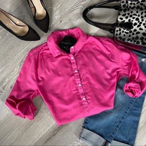 GAP Hot Pink 1/2 Button Down Shirt Size L